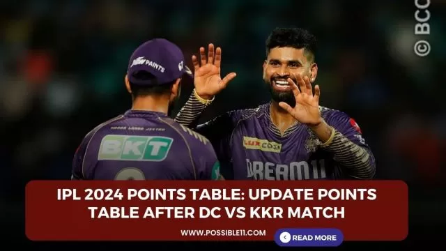 IPL 2024 Points Table: Update points table