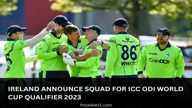Ireland Announces Squad for ICC ODI World