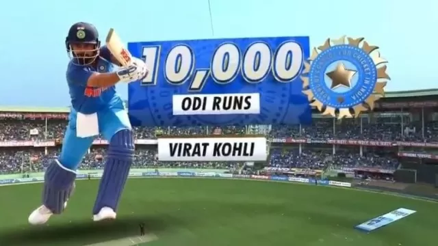 Kohli completes 10,000 ODI runs while batting