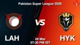LAH vs HYK PSL 2026, Pitch Report, Head to Head, Playing 11, AI Prediction