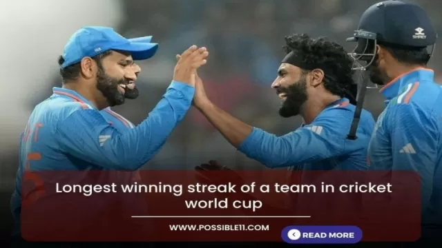 longest winning streak of a team in