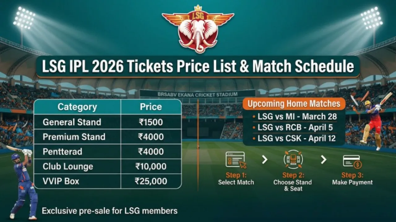 lsg ipl 2026 ticket price list and match schedule