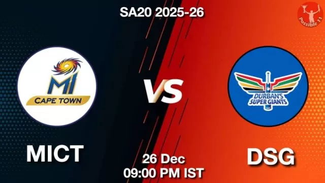 MICT vs DSG SA20 2025-26, Pitch Report, Head to Head, Playing 11, AI Prediction