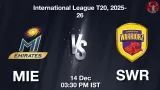 MIE vs SWR, Pitch Report, Head to Head, Playing 11, AI Prediction