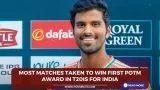 Most matches taken to win first POTM award in T20Is for India