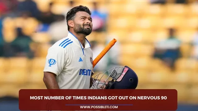 Most number of times Indians got out on nervous 90