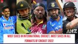 Most Sixes In International Cricket, Most sixes in all formats of cricket 2022