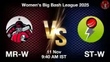 MR-W vs ST-W WBBL 2025, Pitch Report, Head-to-Head, Playing 11, AI Prediction