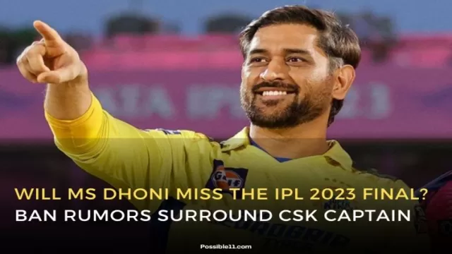 MS Dhoni in Danger of Missing IPL