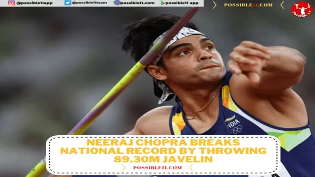 Neeraj Chopra breaks national record by throwing