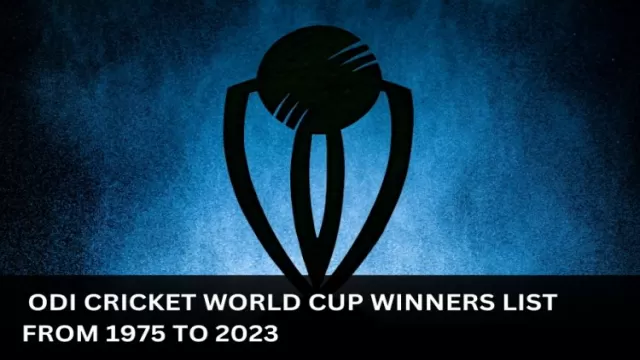 ODI Cricket World Cup Winners List From