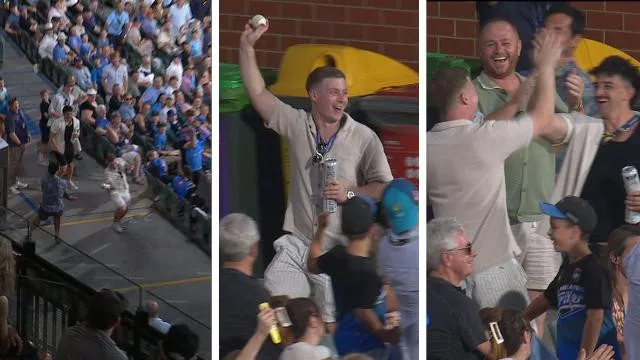 One Hand Two Beers Fan Steals Catch
