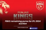 PBKS remaining purse for IPL 2024 auction