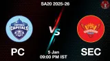 PC vs SEC SA20 2025-26, Pitch Report, Head to Head, Playing 11, AI Prediction