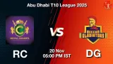 RC vs DG, Pitch Report, Head to Head, Playing 11, AI Prediction