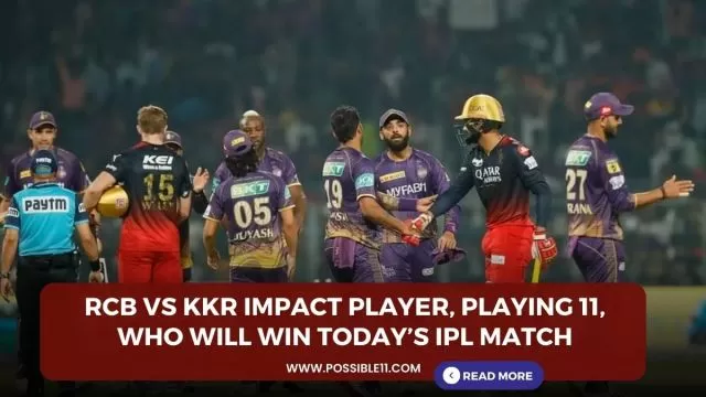 RCB vs KKR Impact Player, Playing 11,