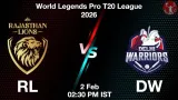 RL vs DW WLP 2026, Pitch Report, Head to Head, Playing 11, AI Prediction