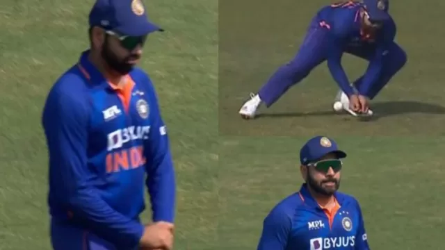 Rohit Sharma injured during fielding, left the