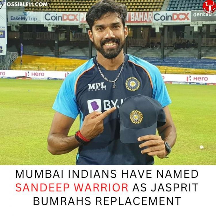 sandeep warrier replaces jasprit bumrah in mumbai indians 1