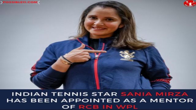 Sania Mirza appointed mentor of RCB team in WPL 2023