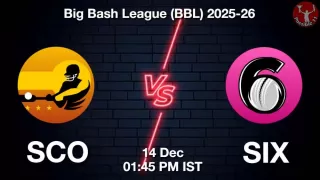 SCO vs SIX BBL 2025-26, Pitch Report, Head to Head, Playing 11, AI Prediction SCO vs SIX BBL 2025-26