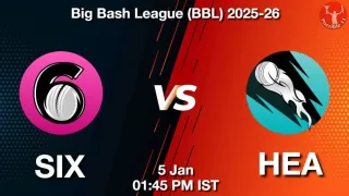 SIX vs HEA BBL 2025-26, Pitch Report, Head to Head, Playing 11, AI Prediction