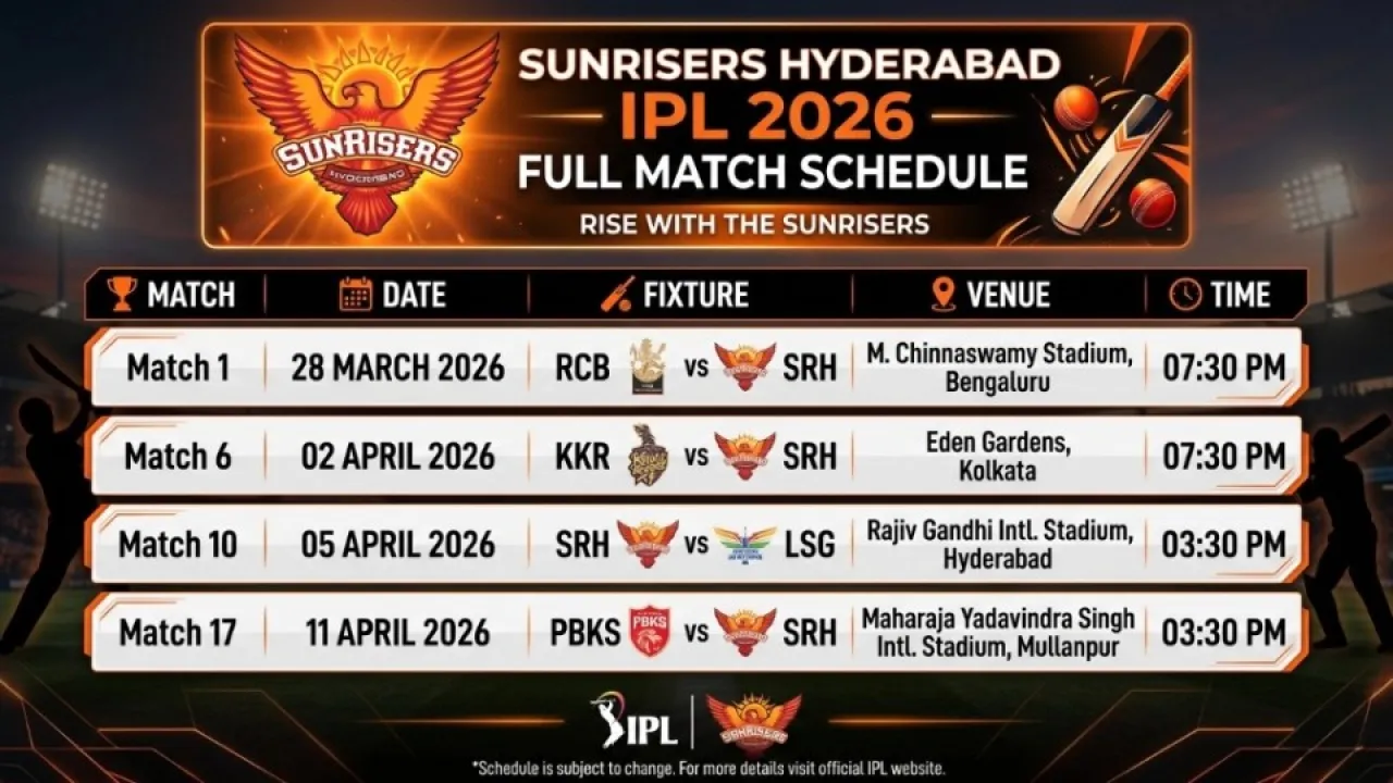 srh schedule ipl 2026