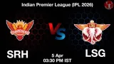 SRH vs LSG IPL 2026, Pitch Report, Head to Head, Playing 11, AI Prediction