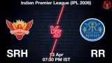 SRH vs RR IPL 2026, Pitch Report, Head to Head, Playing 11, AI Prediction