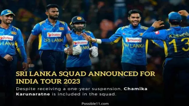 Sri Lanka Squad Announced For India Tour