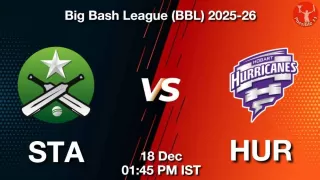 STA vs HUR BBL 2025-26, Pitch Report, Head to Head, Playing 11, AI Prediction STA vs HUR BBL 2025-26