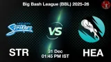 STR vs HEA BBL 2025-26, Pitch Report, Head to Head, Playing 11, AI Prediction