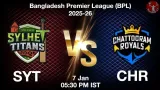SYT vs CHR BPL 2025-26, Pitch Report, Head to Head, Playing 11, AI Prediction