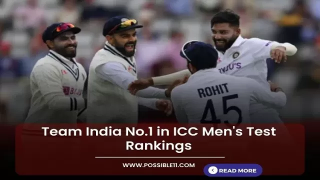 Team India No.1 in ICC Mens Test