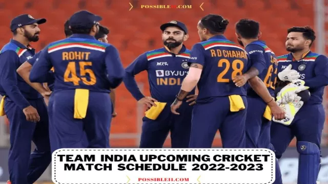 Team India upcoming Cricket match schedule 2022-2023