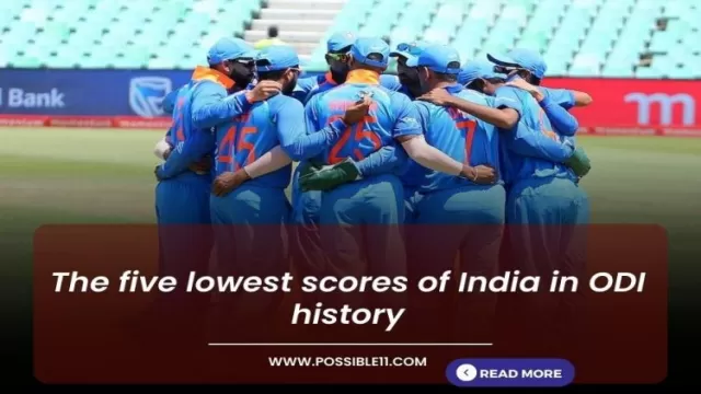 The five lowest scores of India in