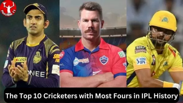 Top 10 Cricketers with Most Fours in