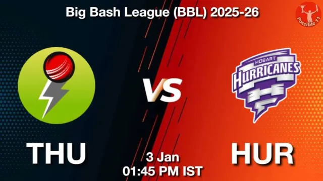 THU vs HUR BBL 2025-26, Pitch Report,