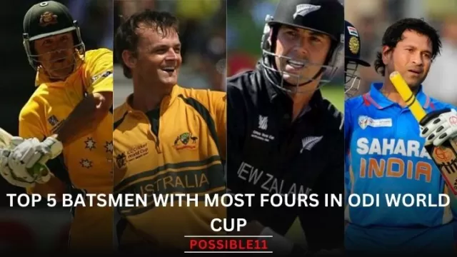 Top 5 Batsmen With Most Fours in
