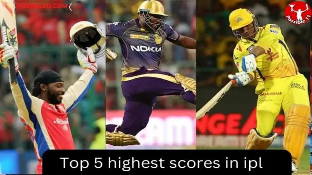 Top 5 highest scores in ipl
