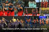 Top 5 teams of IPL having most number of fans
