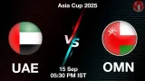 UAE vs OMN Asia Cup 2025: Pitch Report, Head-to-Head, Playing 11, AI Prediction