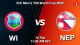 WI vs NEP T20 WC 2026, Pitch Report, Head to Head, Playing 11, AI Prediction