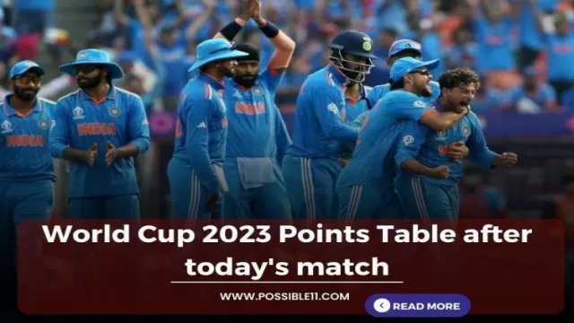World Cup 2023 Points Table after todays