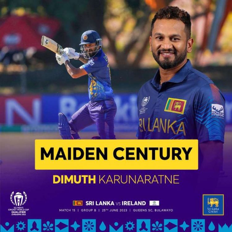 world cup qualifiers dimuth karunaratne scored his maiden odi century 1