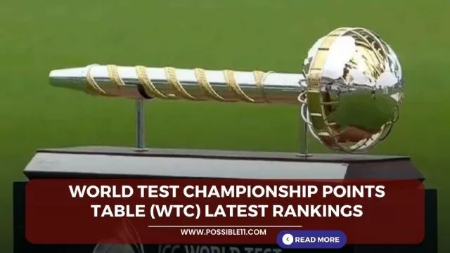 World Test Championship Points table (WTC) latest