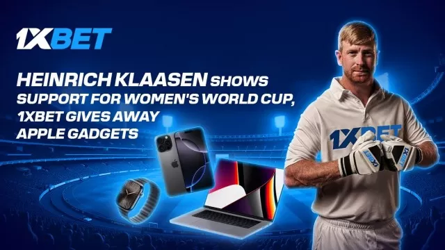 WWC 2025: Heinrich Klaasen Backs Women in Blue | 1xBet Apple Giveaway