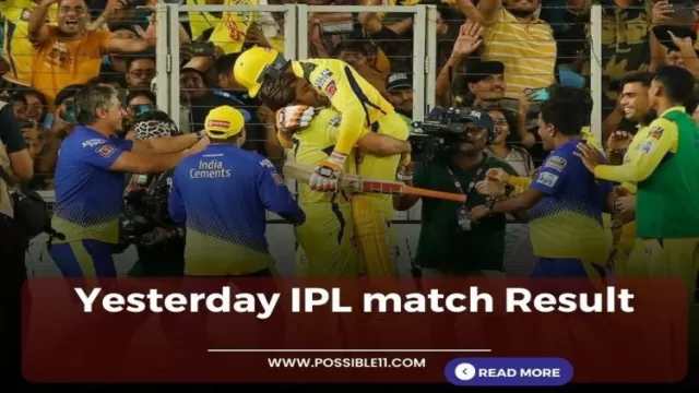 Yesterday IPL match Result