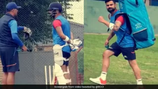 कोच द्रविड़ से सीख लेने के बाद कोहली ने कैमरे की ओर देखकर किए इशारे