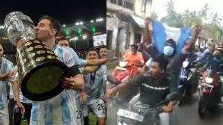 Copa America: India में Argentina की जीत का जश्न, सड़क पर उतरे फैंस, निकाली बाइक रैली